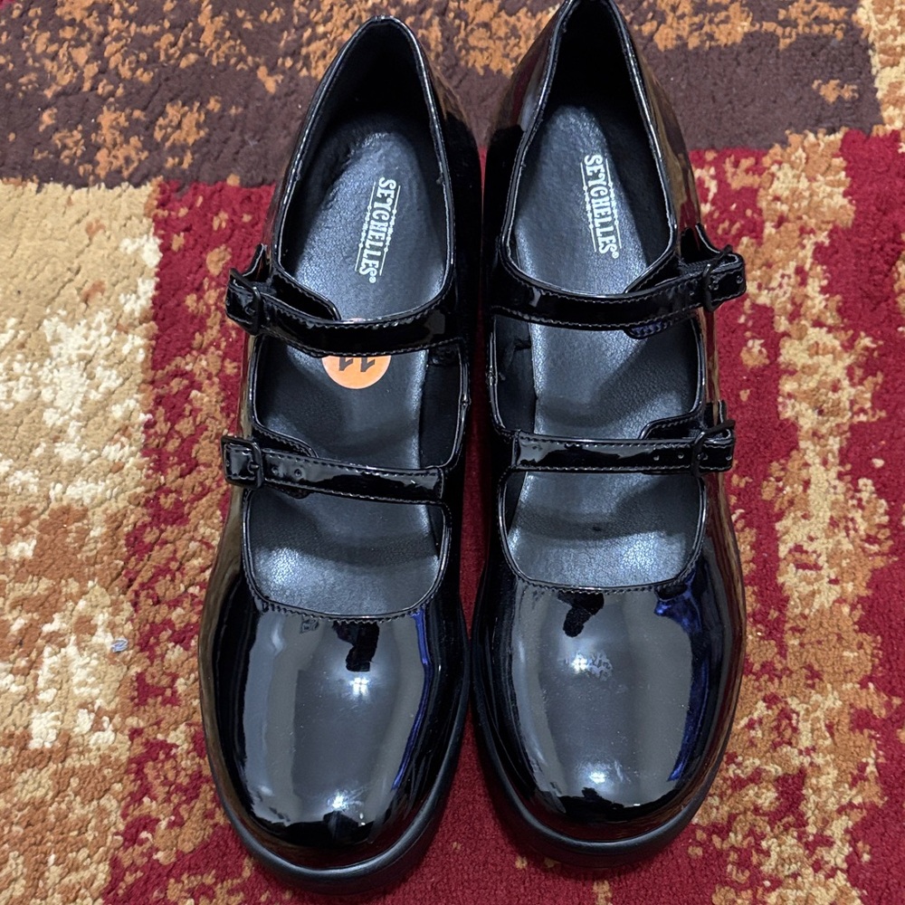 Seychelles Black Patent Mary Jane Flats